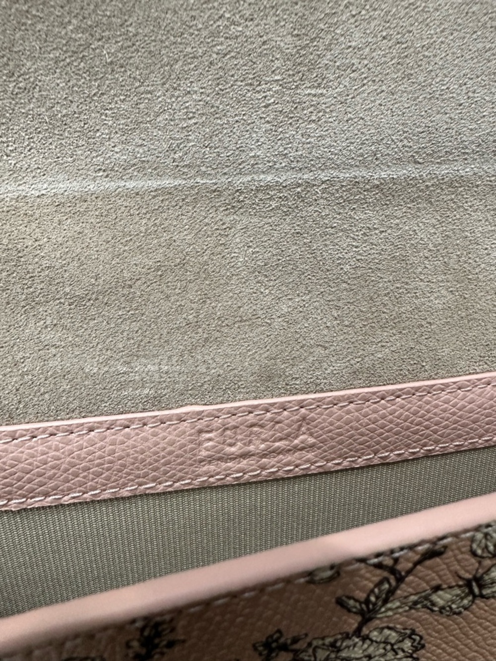 Furla Floral Leather Wallet on Chain / Crossbody Clutch - Picture 12 of 13